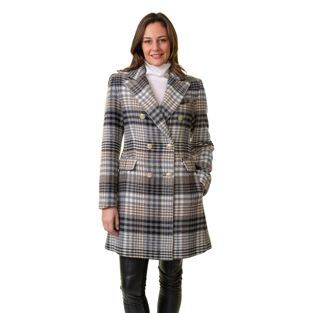 z7481 grey brown plaid cropped front